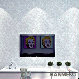 菡美洛欧式风格3D立体浮雕大马士革花纹无纺布墙纸电视沙发背景墙纸