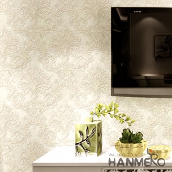 菡美洛欧式3D立体大马士革花纹无纺布古典墙纸温馨客厅卧室电视背景壁纸