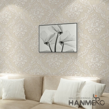 菡美洛欧式3D无纺布大马士革大花墙纸客厅卧室床头背景墙壁纸