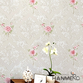 菡美洛欧式田园风格无纺布卧室墙纸温馨浪漫3D立体花卉客厅背景墙壁纸