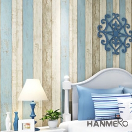 菡美洛欧式地中海木纹墙纸卧室客厅电视背景墙复古怀旧竖条无纺布壁纸