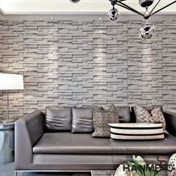 菡美洛韩式墙纸灰色3D立体仿砖纹墙砖头块文化石走廊客厅电视背景墙壁纸