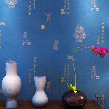 菡美洛中式花纹艺术3D立体浮雕墙纸厨房客厅卧室玄关沙发电视背景墙壁纸