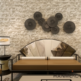 菡美洛现代简约3D立体仿砂岩文化石客厅沙发背景墙纸米黄色电视背景壁纸