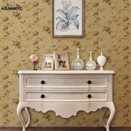 【Hanmero】复古美式纯纸墙纸田园大花温馨卧室电视背景墙壁纸